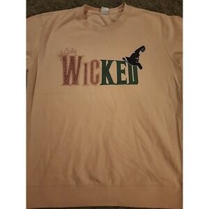 Wicked Changed For Good Sweatshirt Size XL Pink Green Crewneck Pullover NWOT